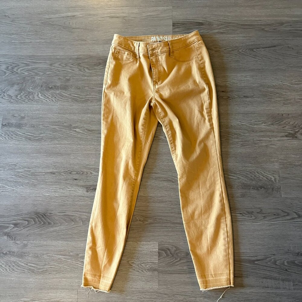 Joey Classic Rise Ultra Stretch Jegging Mustard Yellow Rewash Brand Size 7/28